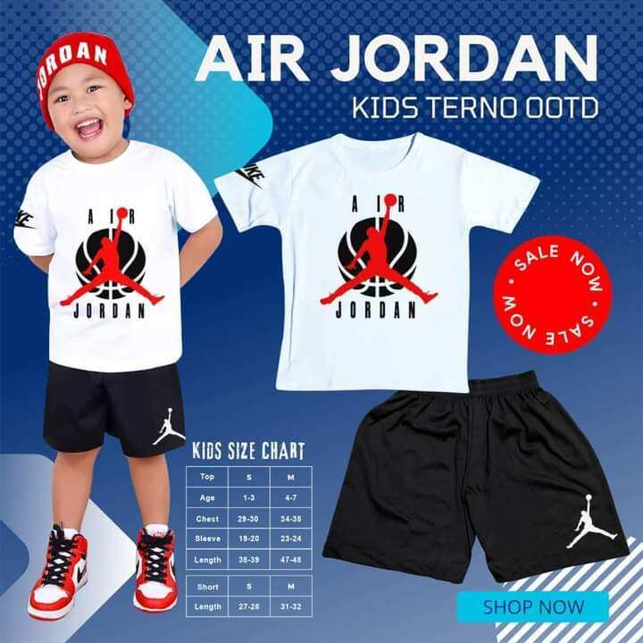 3kings.ph Roblox White Tshirt Black Short Terno Kids Boy 1-5y/o