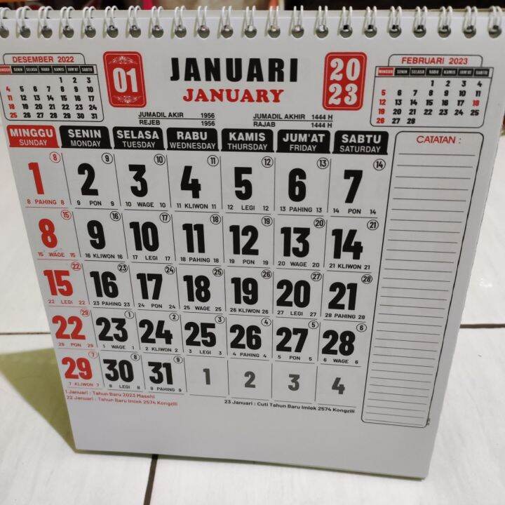KALENDER MEJA KERJA UKURAN BESAR DI LENGKAPI MEMO | Lazada Indonesia
