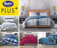 Satin plus ชุดผ้าปูที่นอน 6 ฟุต 5 ฟุต มี 5 ชิ้น(ไม่รวมผ้านวม) สัมผัสนุ่มลื่น ไม่มีรอยต่อ