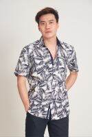 Manfair Shirt – The Palm leaves เสื้อเชิ้ตแขนสั้นผ้า Cotton 100% (MF022)