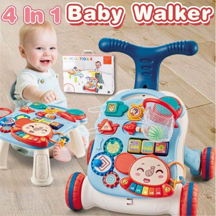 Push Walker for Baby Multifunctional Kids Trolley AntiRollover Early