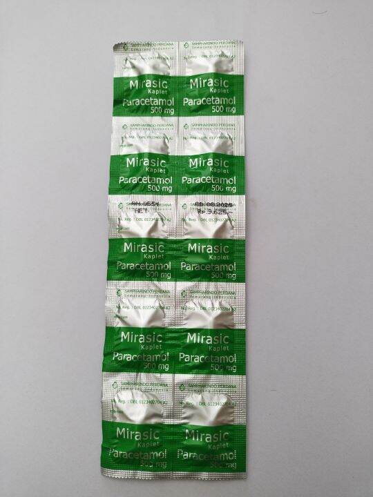 Mirasic Paracetamol 500mg Strip 10 Tablet Obat Demam Lazada Indonesia