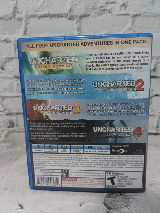 แผ่นเกมส์ps4-uncharted-รวมภาค1-4-ปกปริ้น-มือสอง