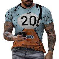 American VINTAGE 3D Print T-SHIRT เสื้อยืดกีฬาพิมพ์ลาย3D วินเทจสไตล์อเมริกันสำหรับผู้ชาย