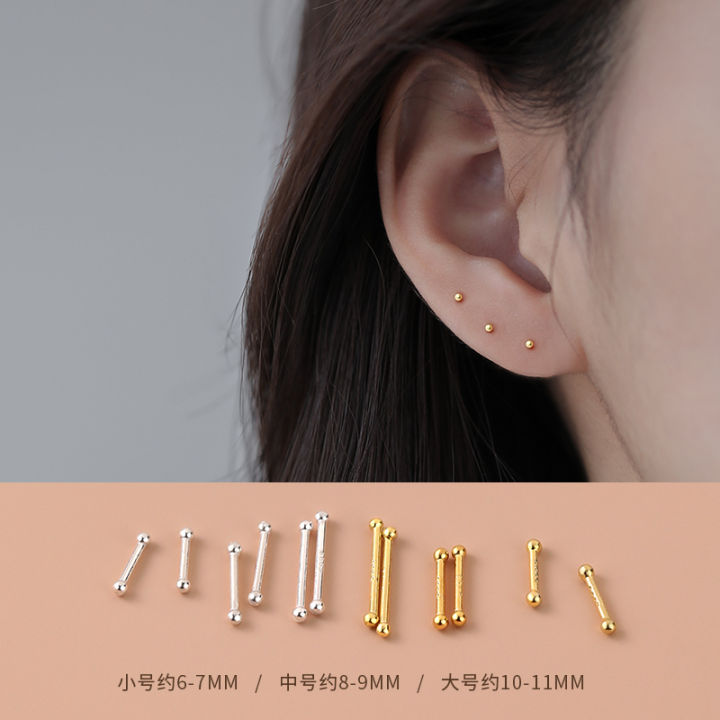 TAI RITTICHAI | Round CZ Stick Stud Earrings