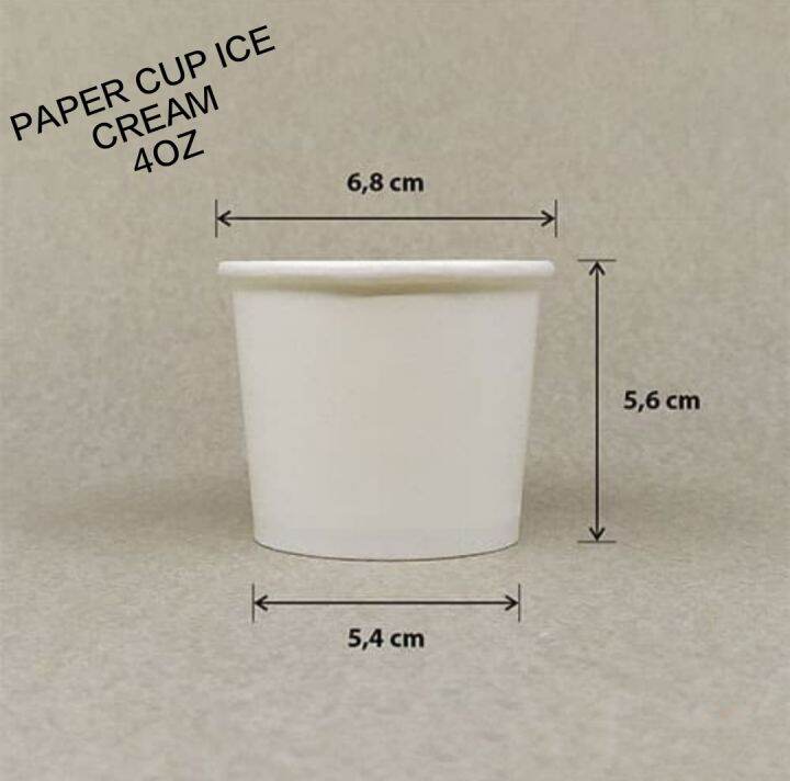 PAPER CUP ICE CREAM POLOS 4 OZ (ISI 50 PCS) | Lazada Indonesia