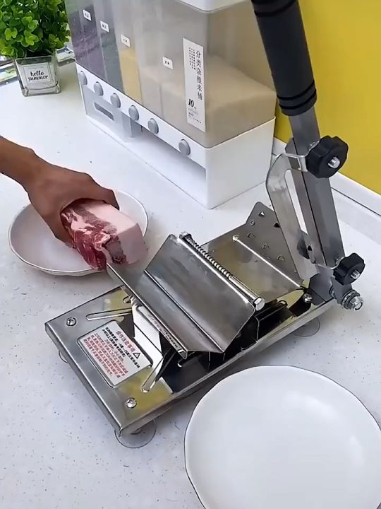 Manual Slicer machine Home mini Frozen Meat Slicer Cutter Machine Cutting  thickness 0.3-15MM adjustable Slices