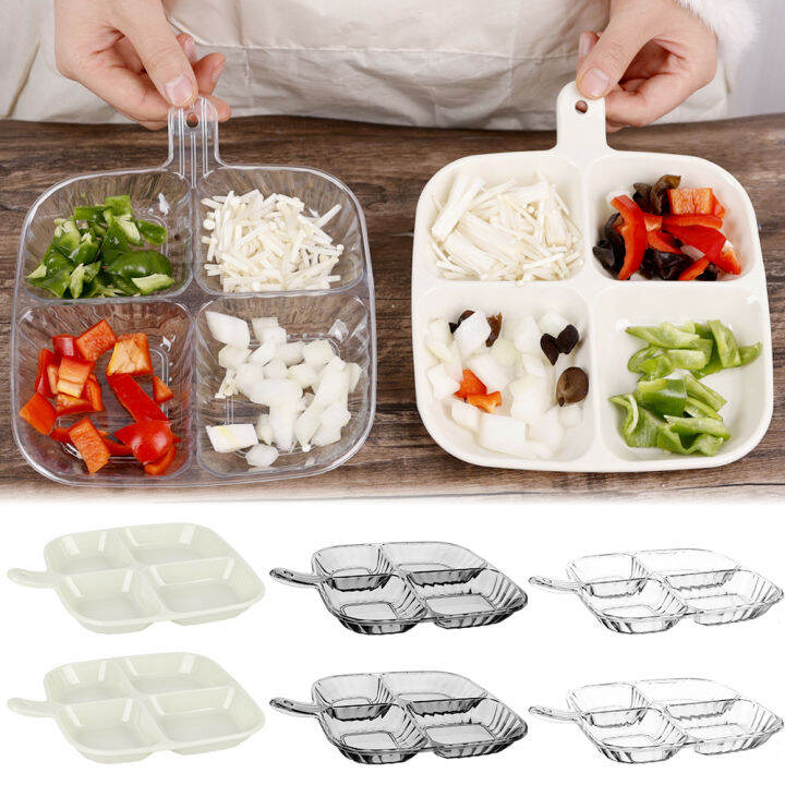 Reusable Square Divided Dinner Plate Kitchen Salad Food Dish Christmas