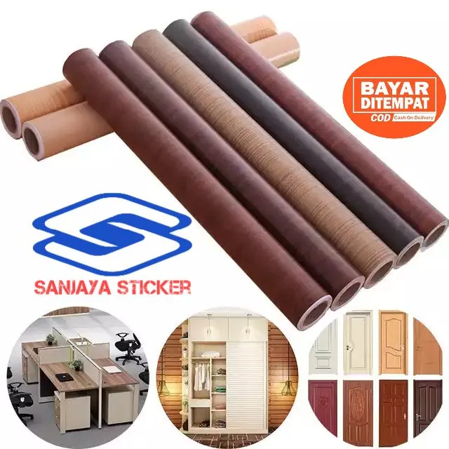 Sticker Motif Kayu 50cm X 45cm Wall Stiker Serat Kayu Dekorasi Meja