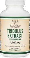 Tribulus Terrestris for Men (Purest 95% Saponin Content) 210 Capsules, 1,000mg Concentrated Natural Fruit Extract (Third Party Tested, Manufactured in The USA) for Stamina and Energy by Double Wood