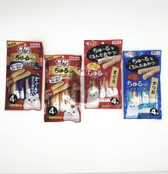 สินค้าใหม่-ของแท้-ciao-churu-stick-เชา-ชูหรุ-สติ้ก-แพค-4-ซอง