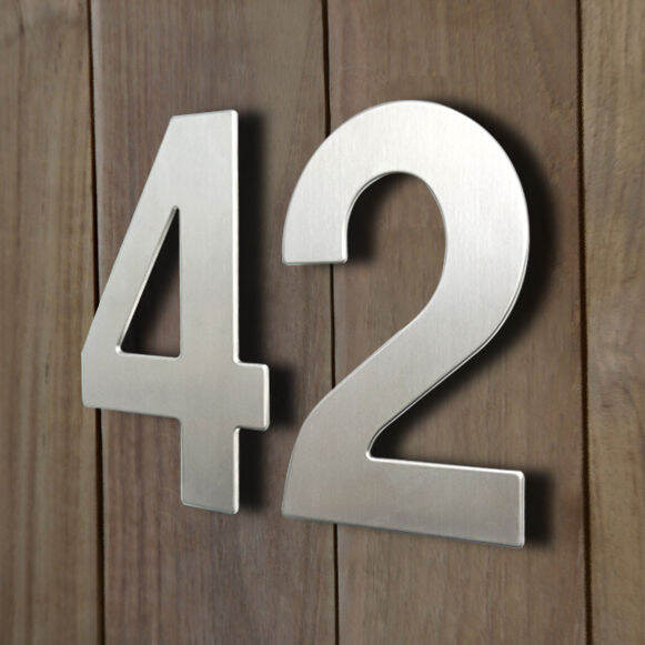 15cm House Number Sign #0-9 Outdoor Silver 6 Inch.Big Modern Door ...