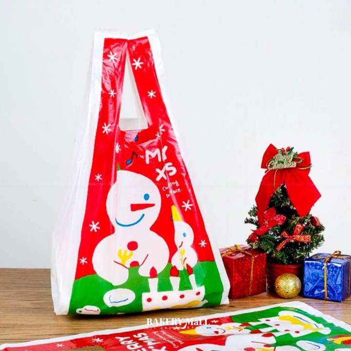 ถุงหูหิ้ว-xmas-สโนว์แมน-24x45x6ซม-100ชิ้น