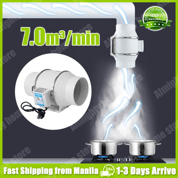Strong Duct Exhaust Fan Ventilation 4/6 inches Pipeline Fan Range Hood