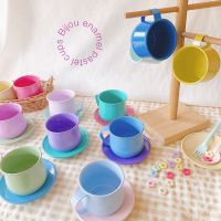 (พร้อมส่ง) Bijou enamel pastel cups แก้วน้ำพาสเทล