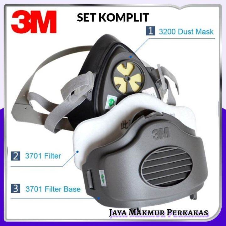 Masker gas Respirator anti debu polusi 3M 3200 anti - virus - masker ...