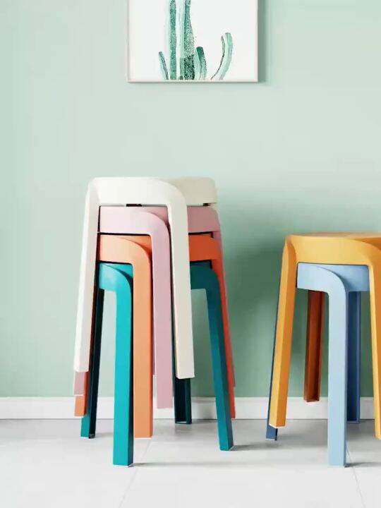 Stackable Plastic Stool Chair Monoblock Minimalist Stool Chair Plastic