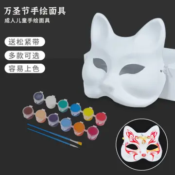 10pcs cat masks to paint Half Costume Cat Unpainted Masks Half