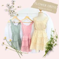 Grass Flower Short Dress✨ เดรสลายมินิดอกหญ้าน่ารักหวานๆ