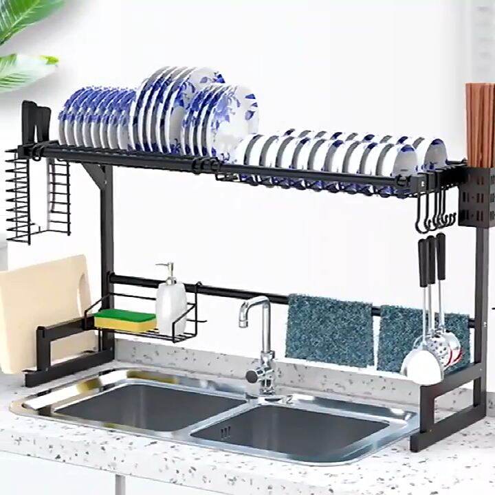 Kitchen Organizer Storage Countertop Plate Drying Rack Space Saver Over