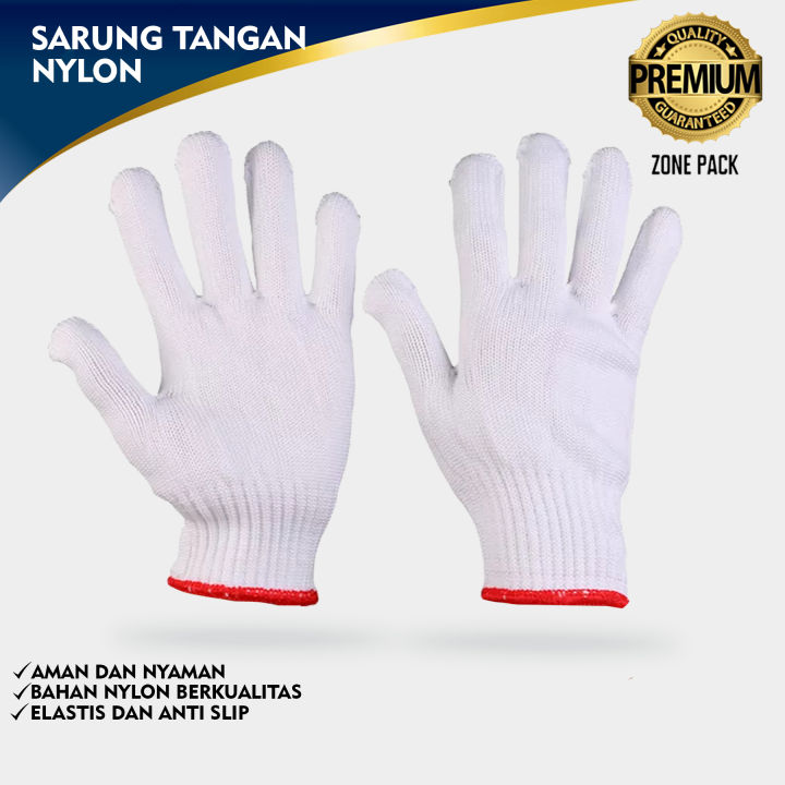 Sarung Tangan Nylon Putih | Sarung Tangan Kain | Sarung Tangan Kerja ...