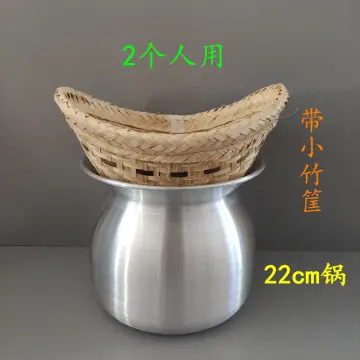 Sticky Rice Glutinous Mango Steamer Pot 22cm Cover Bamboo Basket