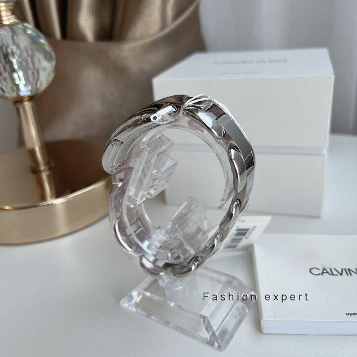 ของแท้100-นาฬิกาข้อมือ-calvin-klein-treasure-womens-quartz-watch-k2e23138