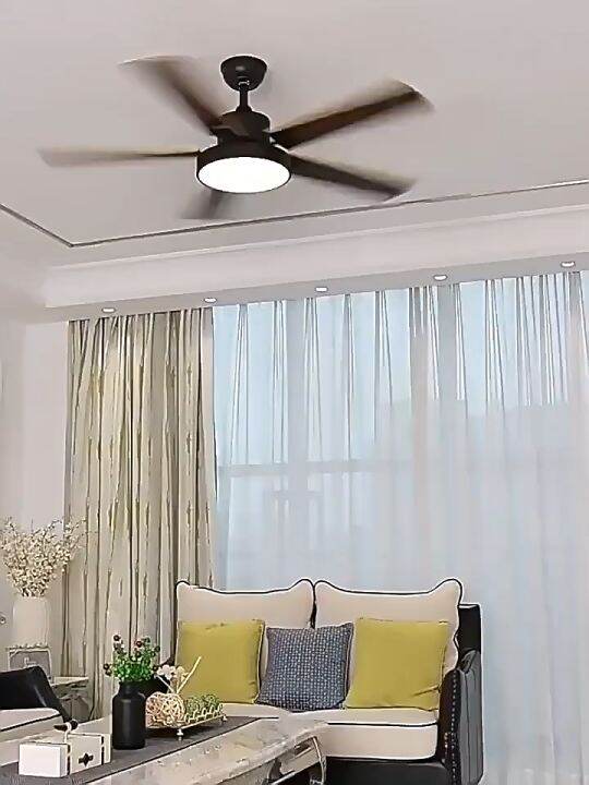 Modern Ceiling Lamp 5 Fan Blades Wooden Ceiling Fan with Led Light ...