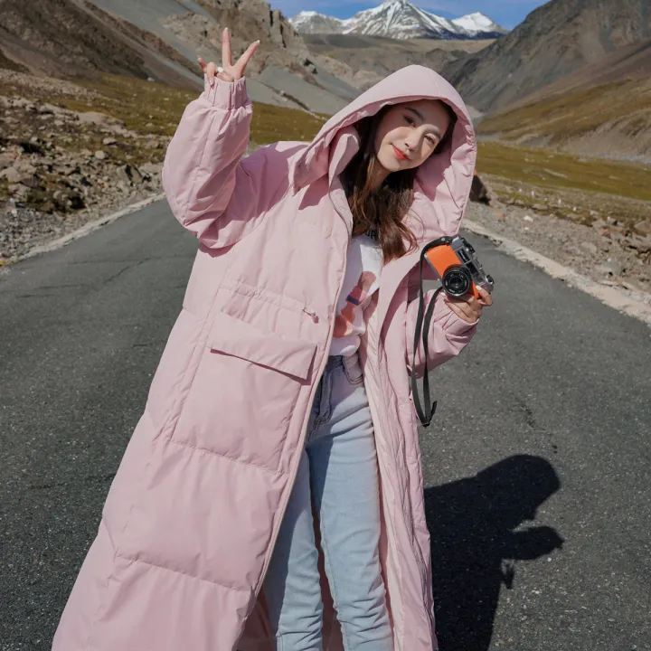 Pink down Jacket Women's Winter MidLength Design Sense Niche 2022 New