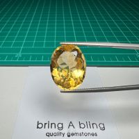 ซิทริน Citrine น้ำหนัก 14.65 ct (18.4x14.5x9.6)mm เม็ดนี้สวยมากเหสีองทอง