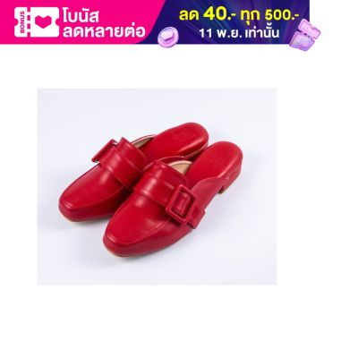 Sincera Brand (Premium Soft Shoes)รองเท้าเปิดส้น สีแดงเบอร์กันดี สูง 1 นิ้ว หนังนุ่ม ใส่สบาย ไม่กัดเท้า