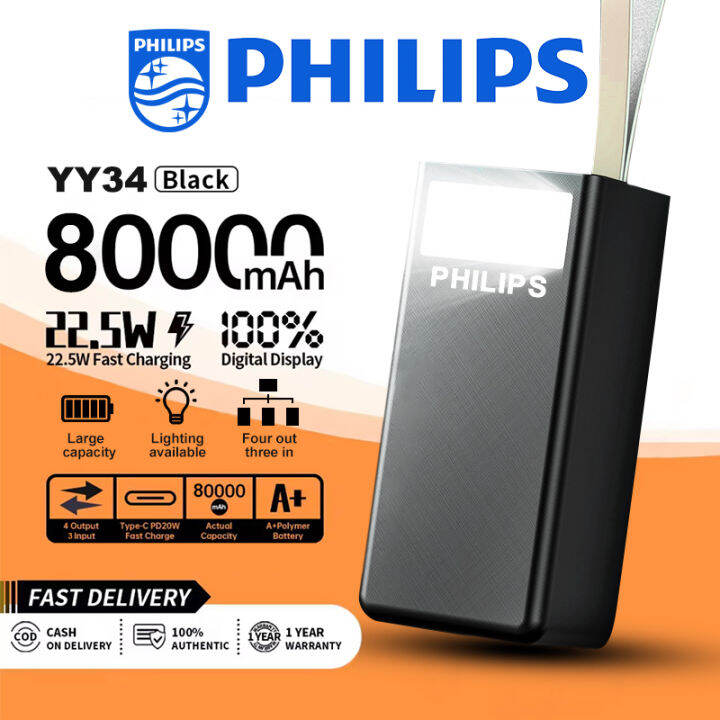 Philips 80000mah Power Bank Original Fast Charging Led Available Lighting Power Bank Romoss 7608