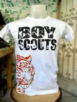 เสื้อสกรีนลาย BOY SCOUTSคอกลม(สีขาว)