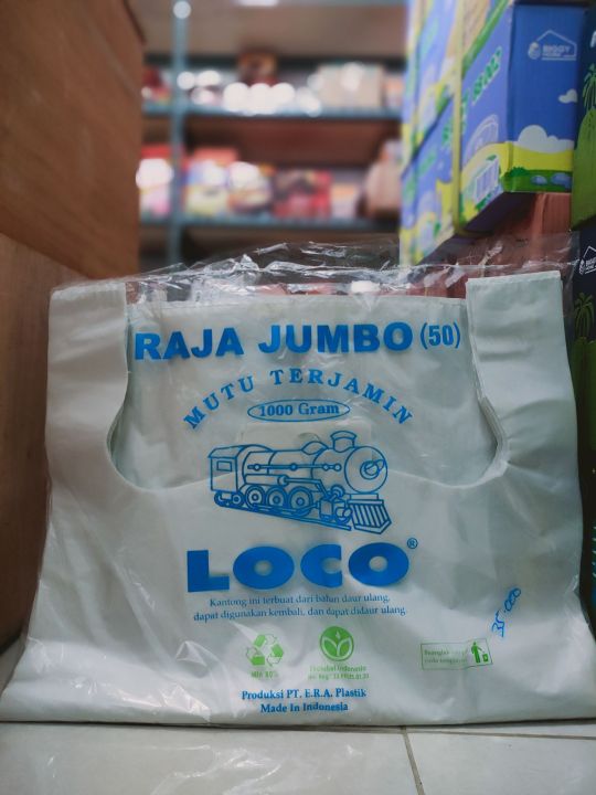 Kantong Plastik Kresek Loco Ukuran 50 Jumbo Hd Tebal Putih Lazada Indonesia 