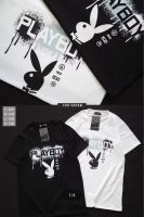 Playboy เสื้อยืดสีพื้น คอกลม แขนสั้น เพลบอย งานสกรีน ผ้าคอตตอนแท้ พร้อมส่ง