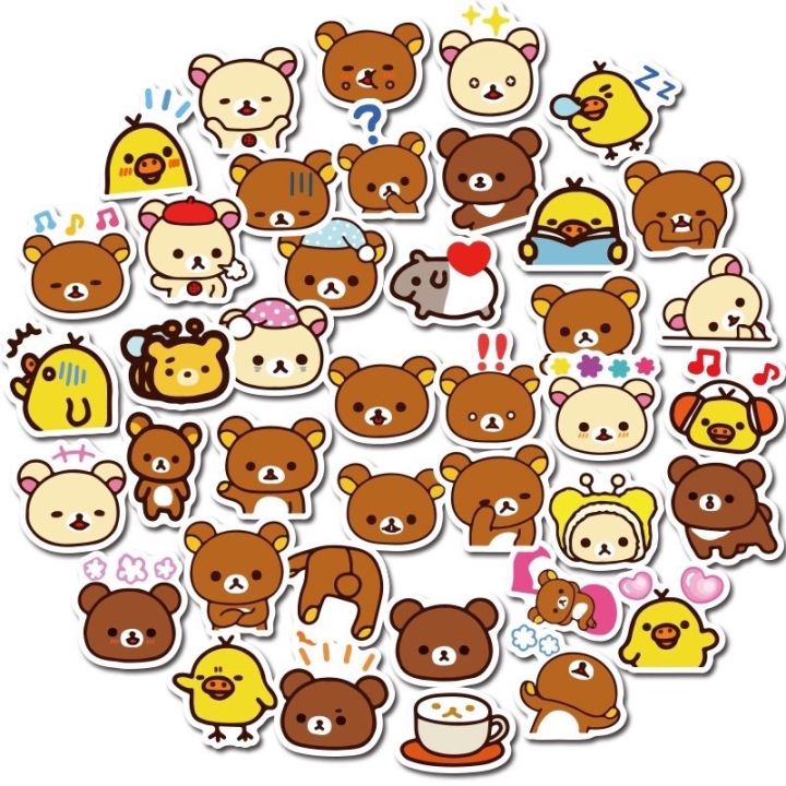 sticker-สติ๊กเกอร์-kilakkuma-h-26-ริลัค-คุมะ-40-ชิ้น-ซานริโอ้-sanrio-kuma-คุมะ-คูมะ-ริลัก-กูมะ-คิทตี้-hello-kitty-หมี