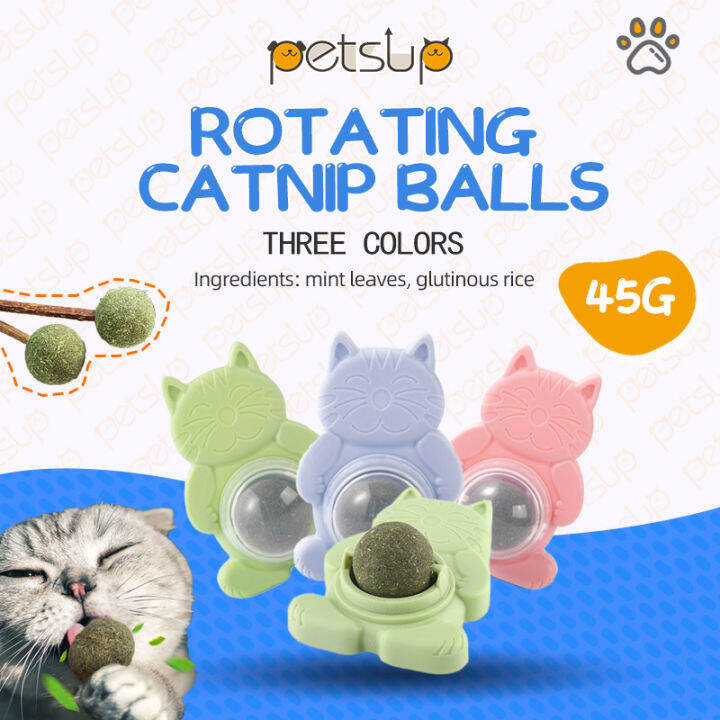 Petsup Catnip Cat Mint Ball Catnip Ball Toy Cat Snack Rotatable Cat Toy