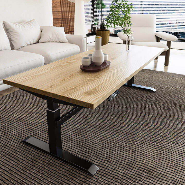 White Wax Electric Lifting Coffee Table DualUse Small Apartment Hand