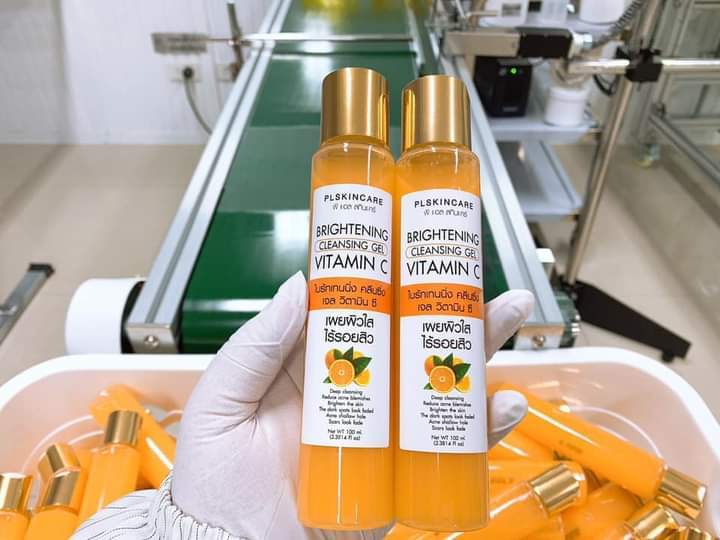 cleansing-gel-vitamin-c-เจลส้ม-สบู่ล้างหน้าลดรอยสิว-ลดจุดด่างดำ-เพิ่มความกระจ่างใส
