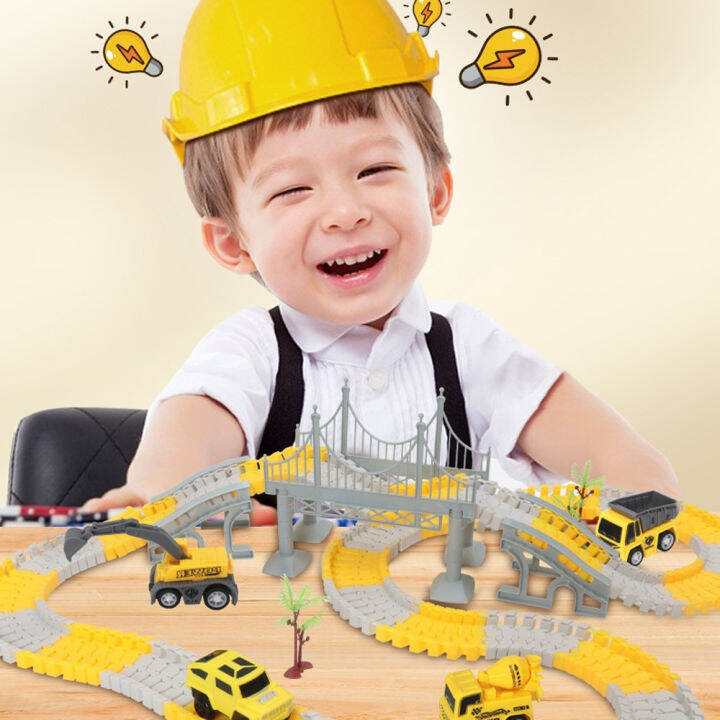 Train Toy Set for Kids Electricity Track Car Toys Engineering Railcar