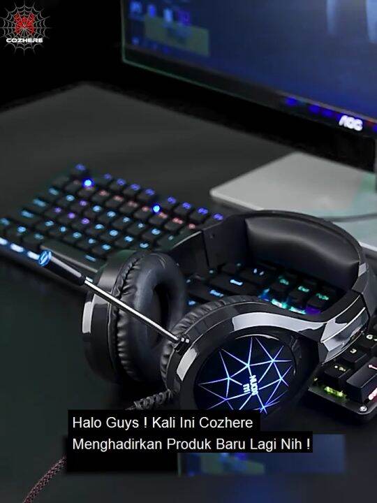 Headphone Gaming Microphone LED Headset Gaming Super Bass For Computer