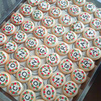 สั่งทำ คุกกี้น้ำตาลตัวอักษร ไทย/อิ้ง  Icing cookies ราคา/ชิ้น ไม่มีกล่องให้