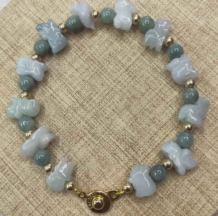 Pure Jade Zodiac with 10k Gold Good Luck Bracelet Lazada PH