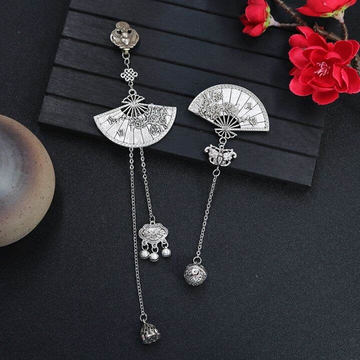 Trâm Cài Ngực Quạt Hoa Mai Cổ Điển Phong Cách Trung Quốc Phụ Kiện Treo Tua  Rua Chuông Cúc Cài Vạt Áo Sườn Xám Cho Nữ Kim Băng Hán Phục Phụ Kiện