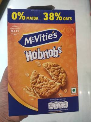 Mcvities hobnobs บิสกิตข้าวโอ๊ตและโฮลมีล 184กรัม