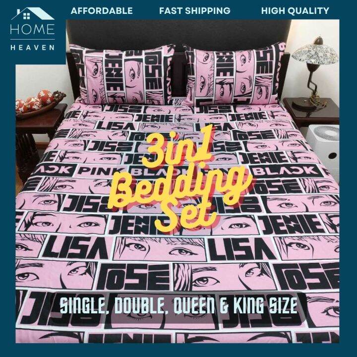 Home Heaven bedsheet 3 in 1 set on sale Blackpink Merchandise (1pc