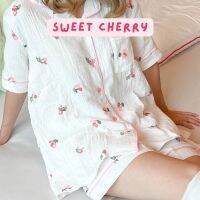 Sweet Cherry??✨ชุดนอนแขนสั้นขาสั้นลายเชอรี่