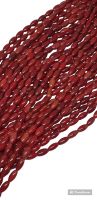 ลูกปัด หินปะการัง 1 เส้น อะไหล่ร้อยเครื่องประดับ อะไหล่ร้อยสร้อย 1 Strand of Red Coral Barrel Shape Jewelry Making Supplies