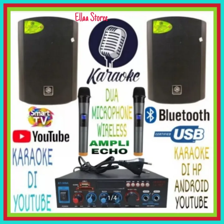 Paket Karaoke Set Speaker 3R 5 IN Ampli Mini Karaoke Smart Tv 2 Mic Lazada Indonesia