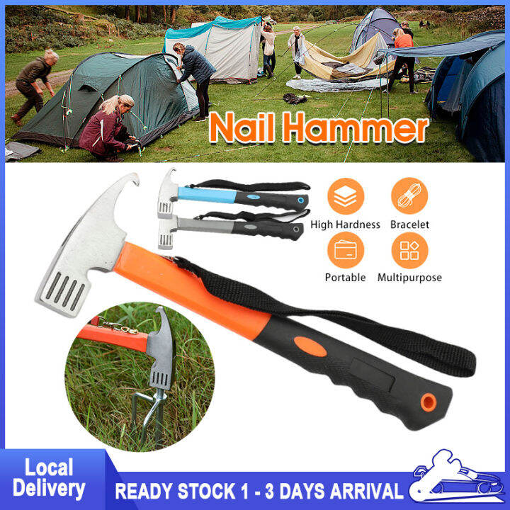 Heavy Duty Steel Tent Stakes Tent Hammer MultiUsage Pegs Solid Stake